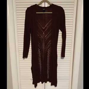 Magenta duster sweater